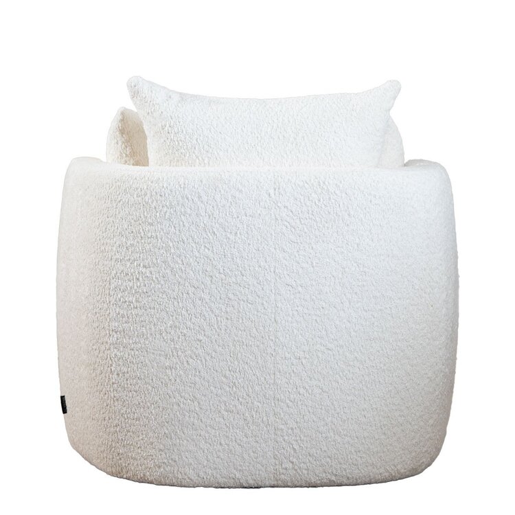 Fauteuil tissu bouclette teddy Ruby blanc