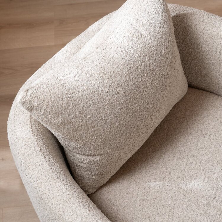 Fauteuil tissu bouclette teddy Ruby taupe