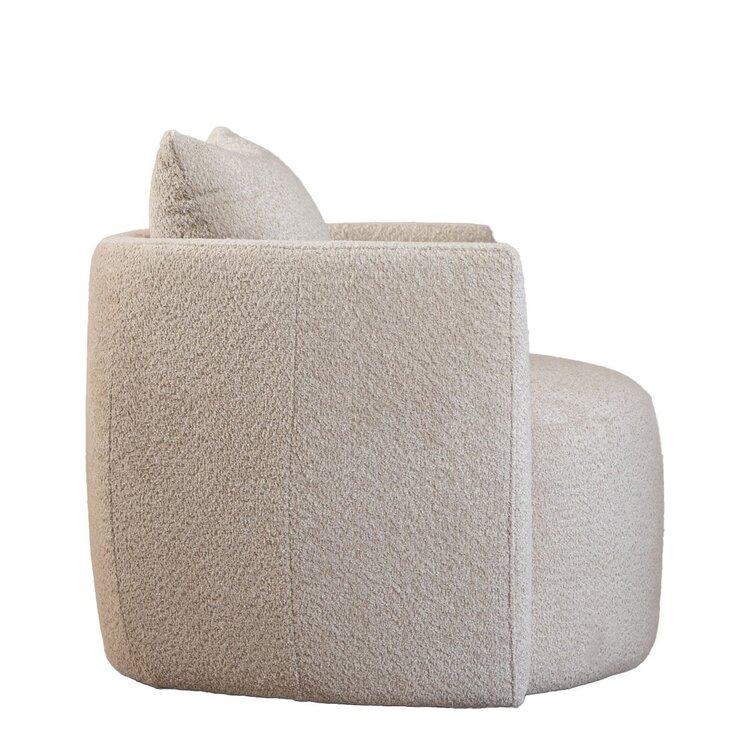 Fauteuil tissu bouclette teddy Ruby taupe