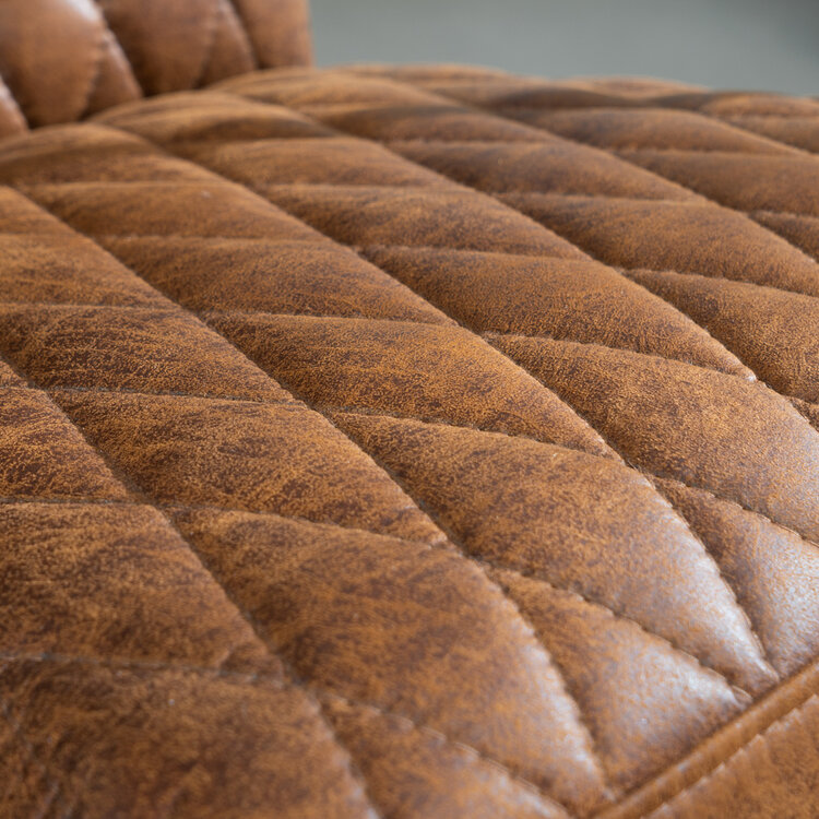 Fauteuil industriel Ivy éco-cuir cognac