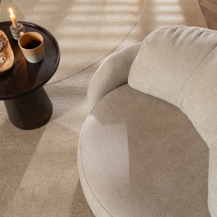 Fauteuil tissu chenille Cali beige