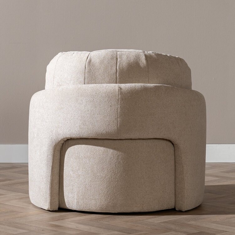 Fauteuil tissu chenille Cali beige