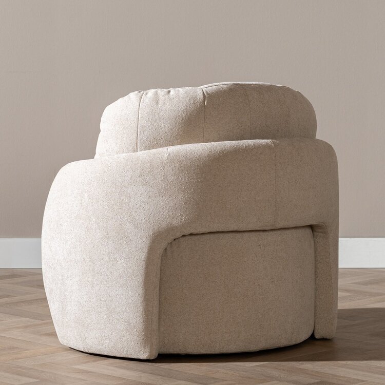 Fauteuil tissu chenille Cali beige