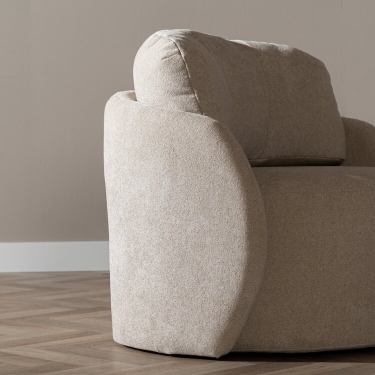 Fauteuil tissu chenille Cali beige