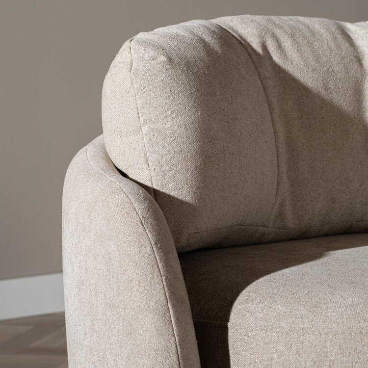 Fauteuil tissu chenille Cali beige