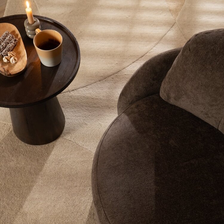 Fauteuil tissu chenille Cali marron