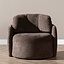 Fauteuil tissu chenille Cali marron