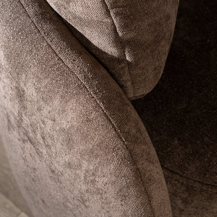 Fauteuil tissu chenille Cali marron