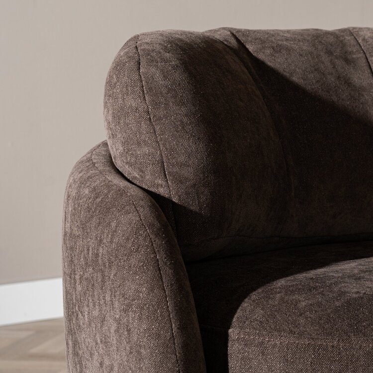 Fauteuil tissu chenille Cali marron