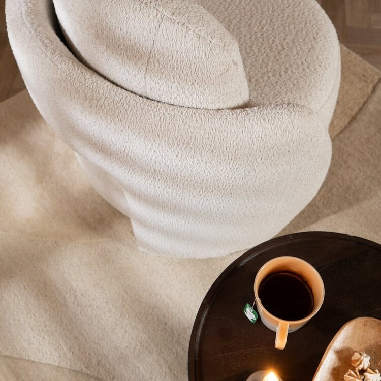 Fauteuil Nino en tissu polyester off white