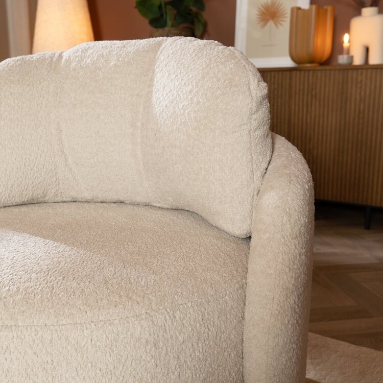 Fauteuil Nino en tissu polyester off white