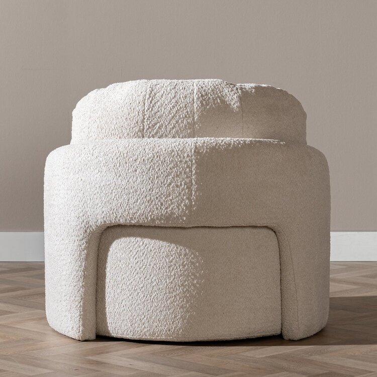 Fauteuil Nino en tissu polyester off white