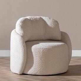Fauteuil Nino en tissu polyester off white
