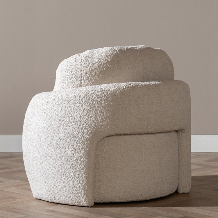 Fauteuil Nino en tissu polyester off white
