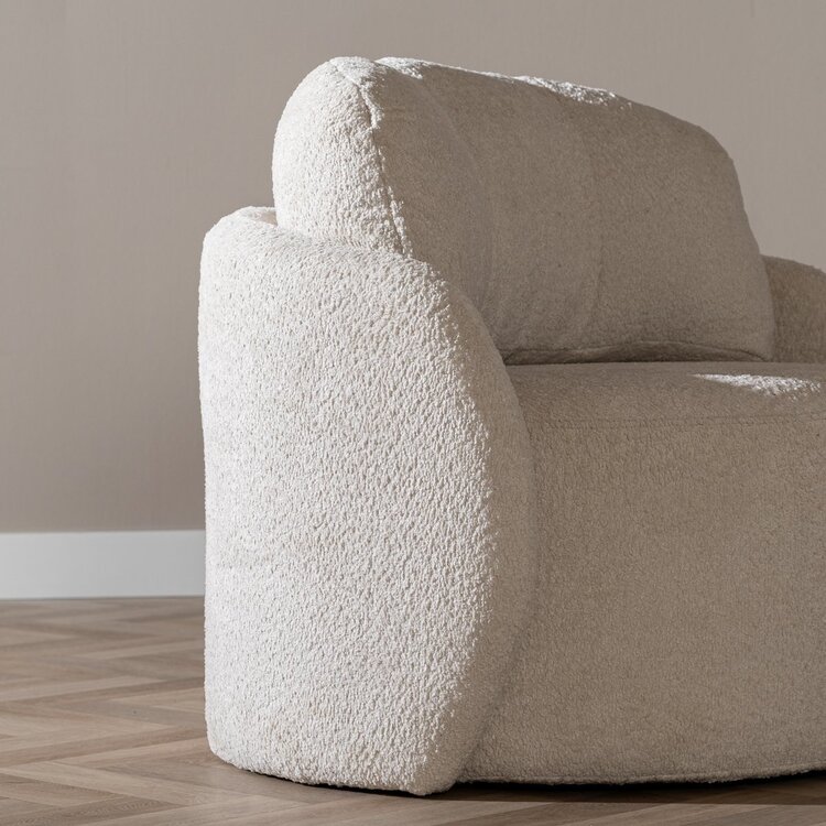 Fauteuil Nino en tissu polyester off white