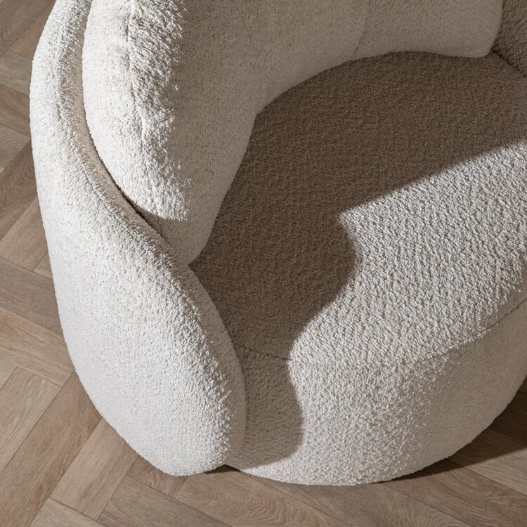Fauteuil Nino en tissu polyester off white