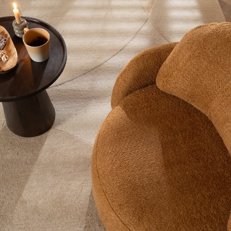 Fauteuil Nino en tissu polyester terracotta