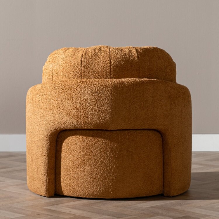 Fauteuil Nino en tissu polyester terracotta