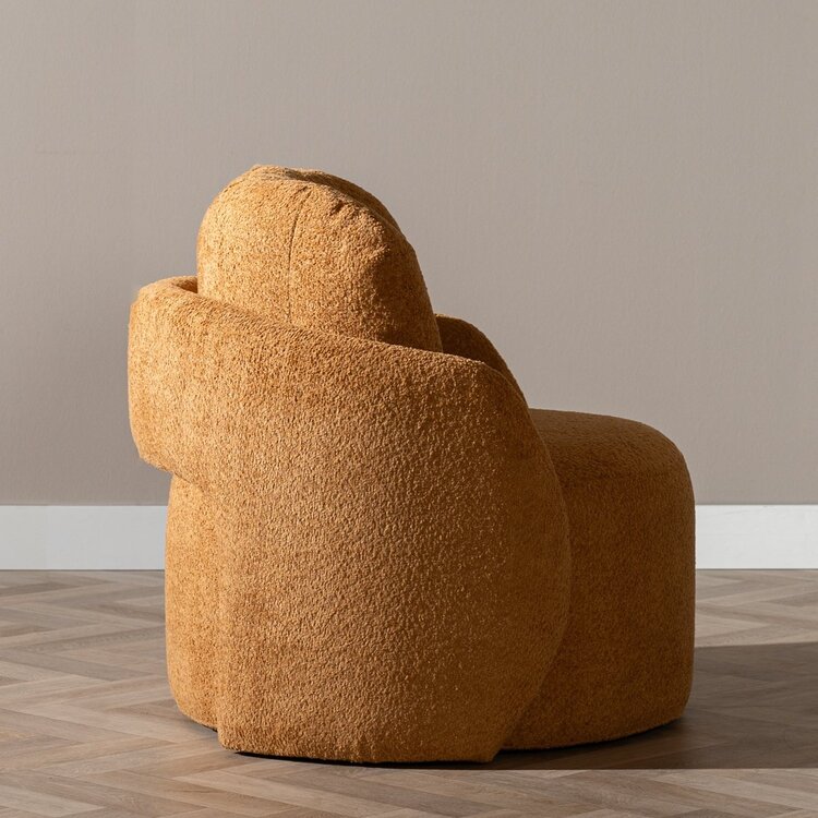 Fauteuil Nino en tissu polyester terracotta