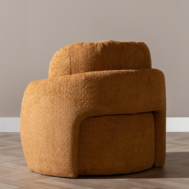 Fauteuil Nino en tissu polyester terracotta