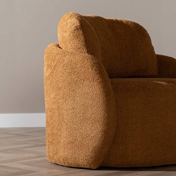 Fauteuil Nino en tissu polyester terracotta
