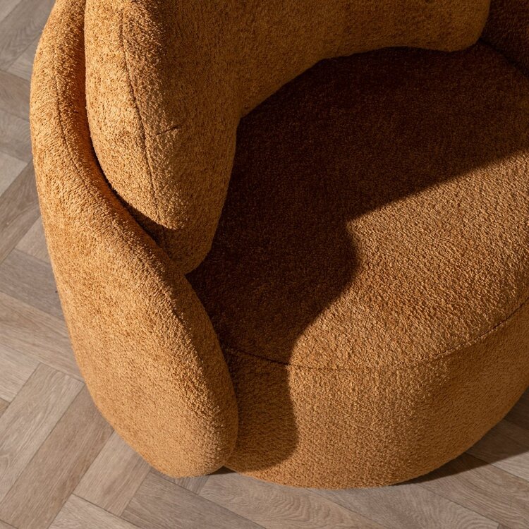 Fauteuil Nino en tissu polyester terracotta