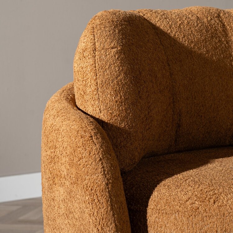 Fauteuil Nino en tissu polyester terracotta
