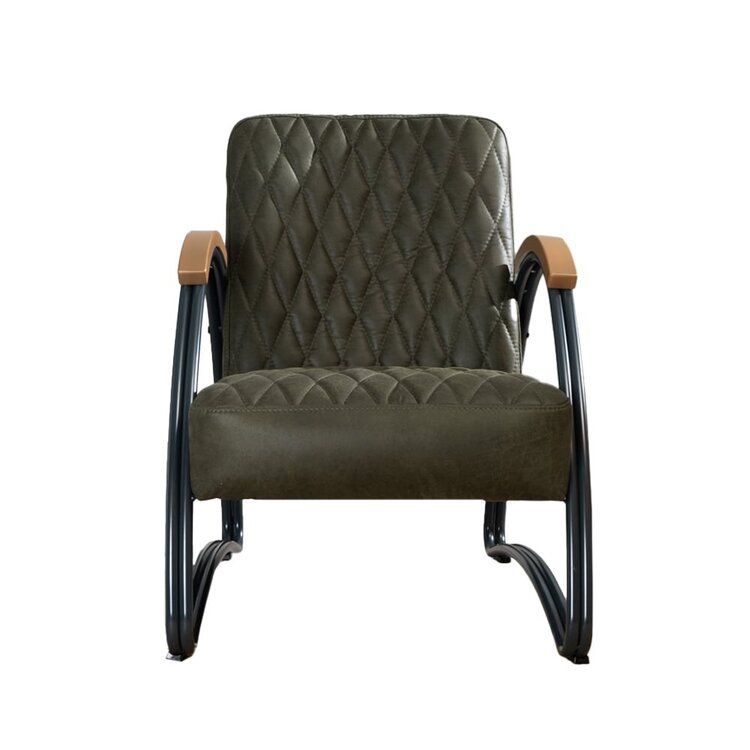 Fauteuil industriel Ivy éco-cuir vert