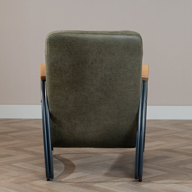 Fauteuil industriel Ivy éco-cuir vert