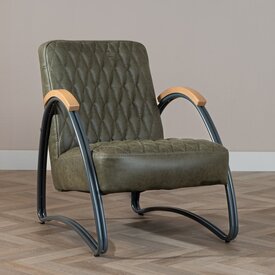 Fauteuil industriel Ivy éco-cuir vert