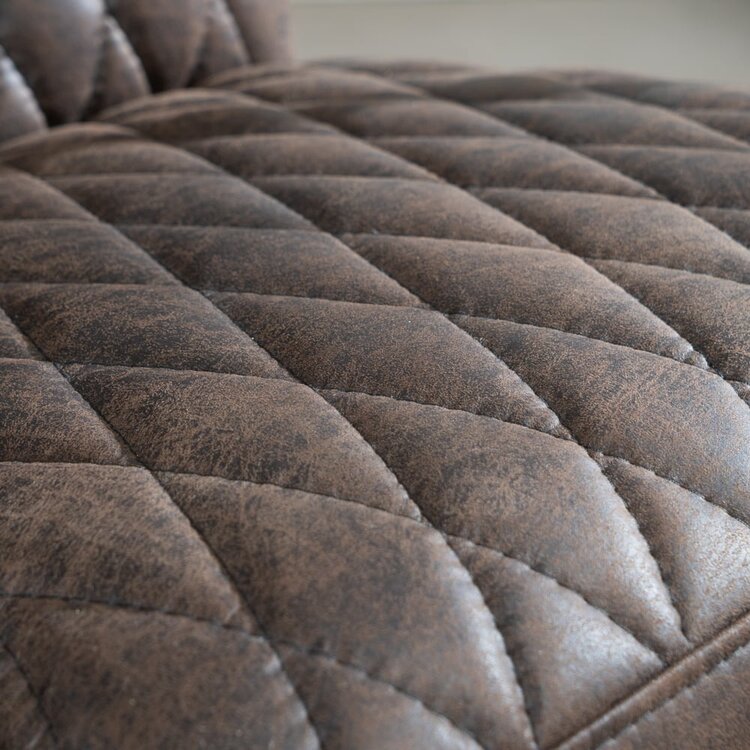 Fauteuil industriel Ivy éco-cuir brun