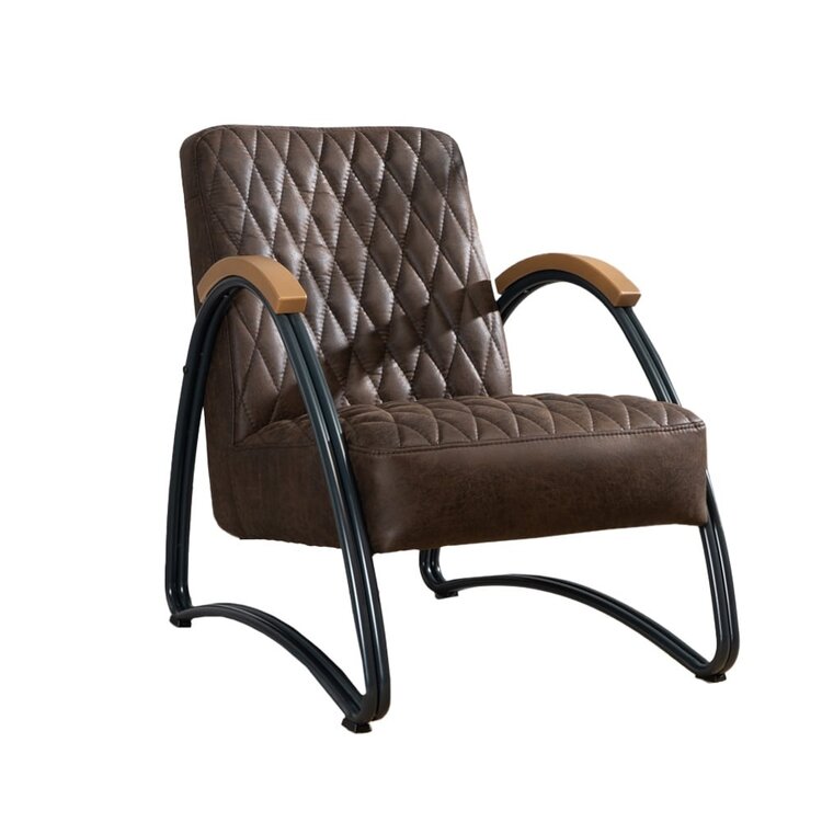 Fauteuil industriel Ivy éco-cuir brun