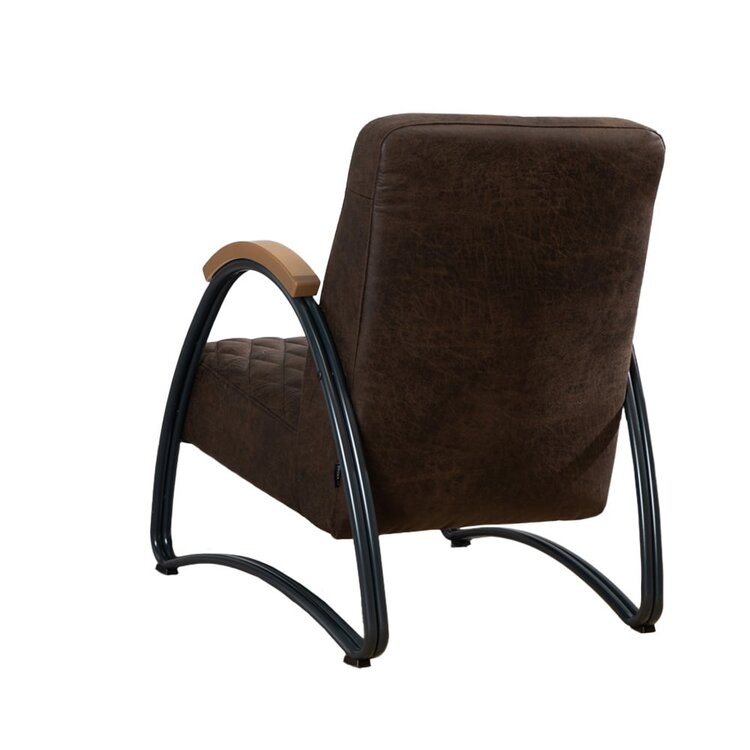 Fauteuil industriel Ivy éco-cuir brun