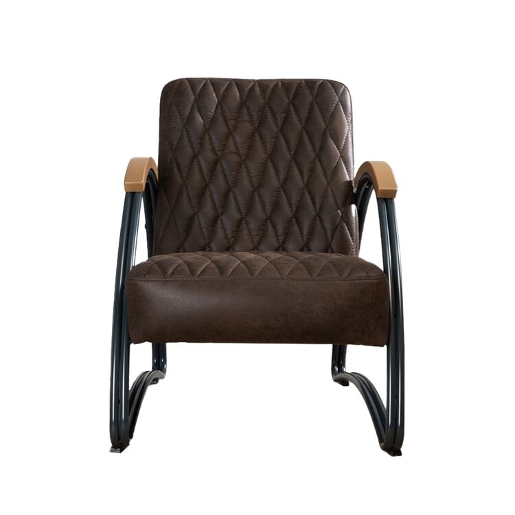 Fauteuil industriel Ivy éco-cuir brun