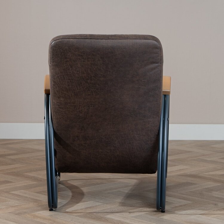 Fauteuil industriel Ivy éco-cuir brun