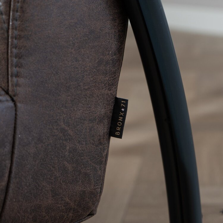 Fauteuil industriel Ivy éco-cuir brun