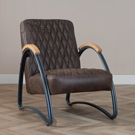 Fauteuil industriel Ivy éco-cuir brun