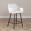 Tabouret de bar scandinave Andor tissu recyclé beige 65-78 cm