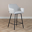Tabouret de bar scandinave Andor tissu recyclé gris 65-78 cm