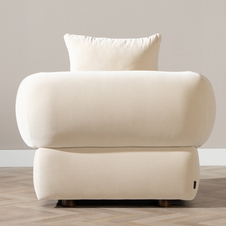 Fauteuil en velours Palermo beige