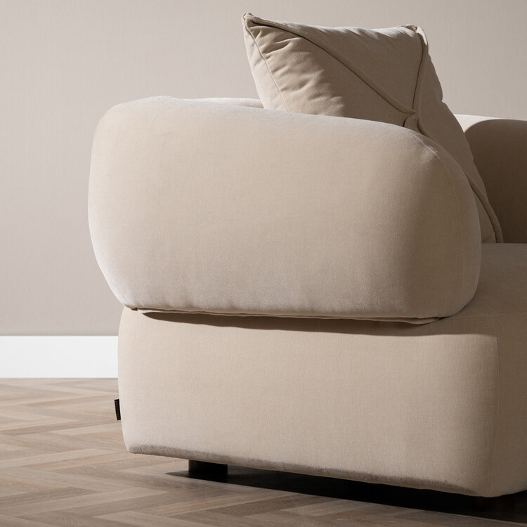 Fauteuil en velours Palermo beige