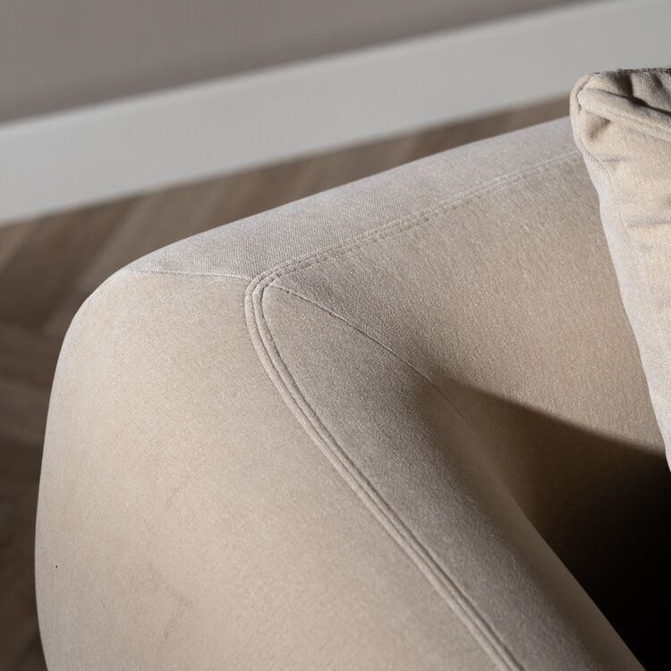 Fauteuil en velours Palermo beige