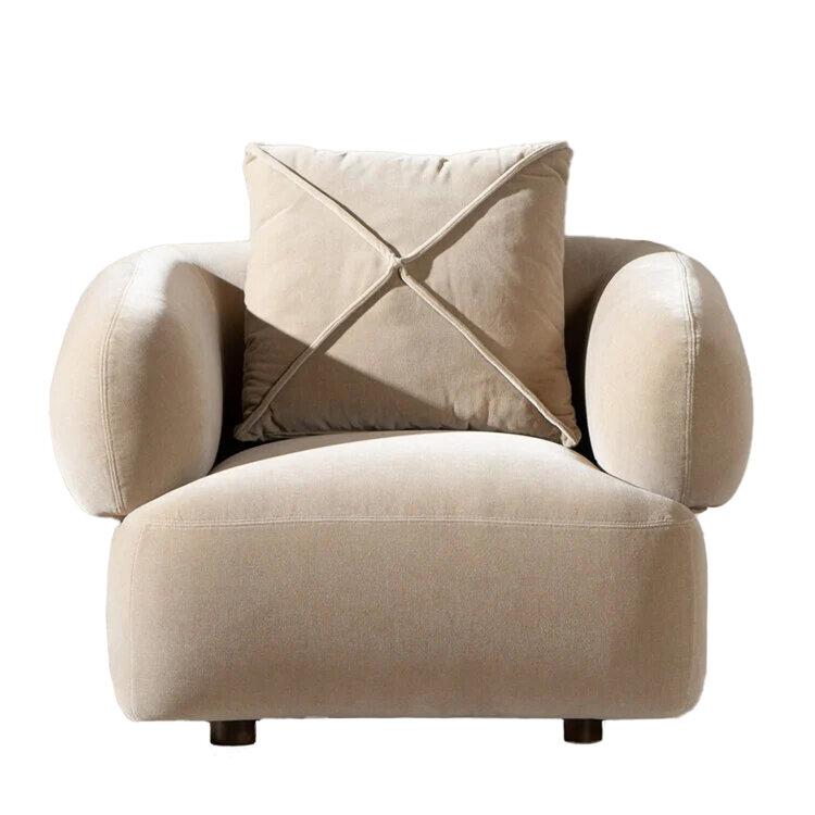 Fauteuil en velours Palermo taupe