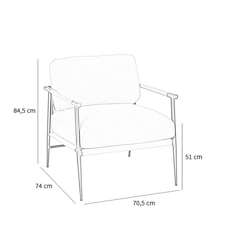 Fauteuil Jade tissu lin taupe