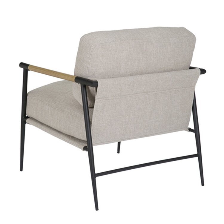 Fauteuil Jade tissu lin taupe