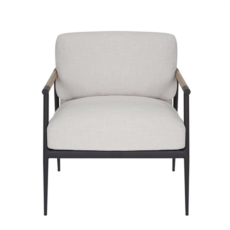 Fauteuil Jade tissu lin blanc cassé
