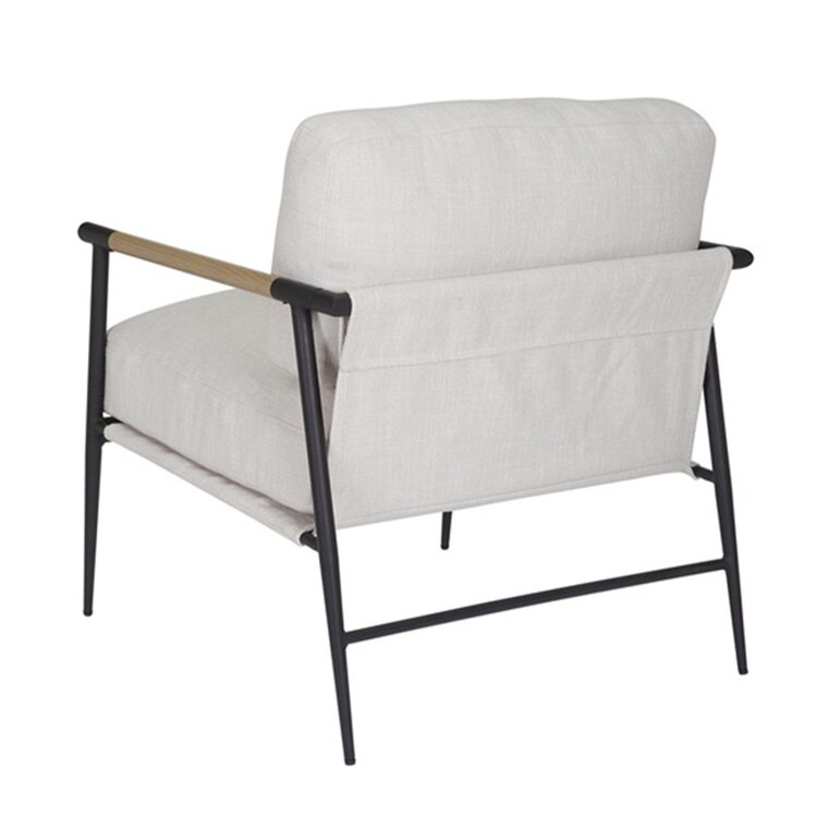 Fauteuil Jade tissu lin blanc cassé