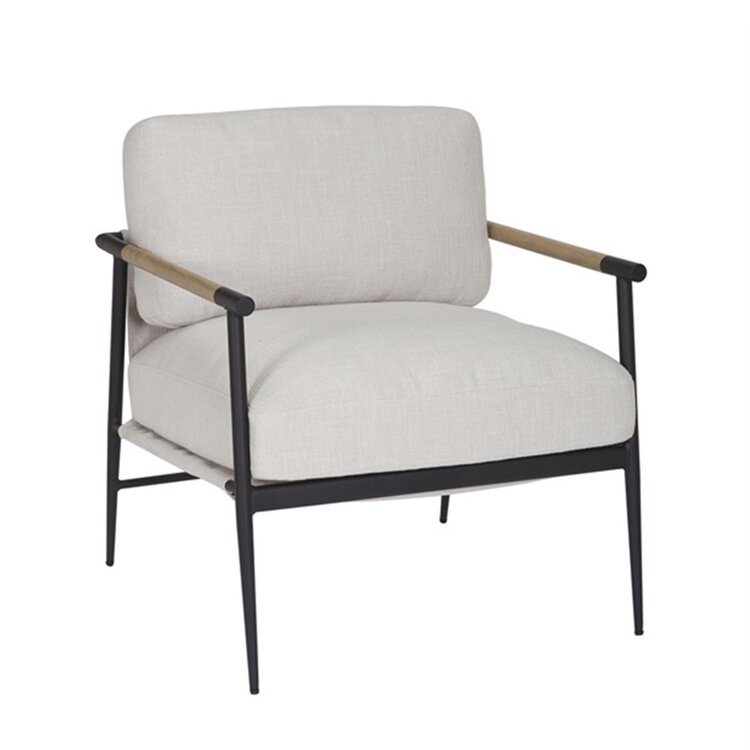 Fauteuil Jade tissu lin blanc cassé