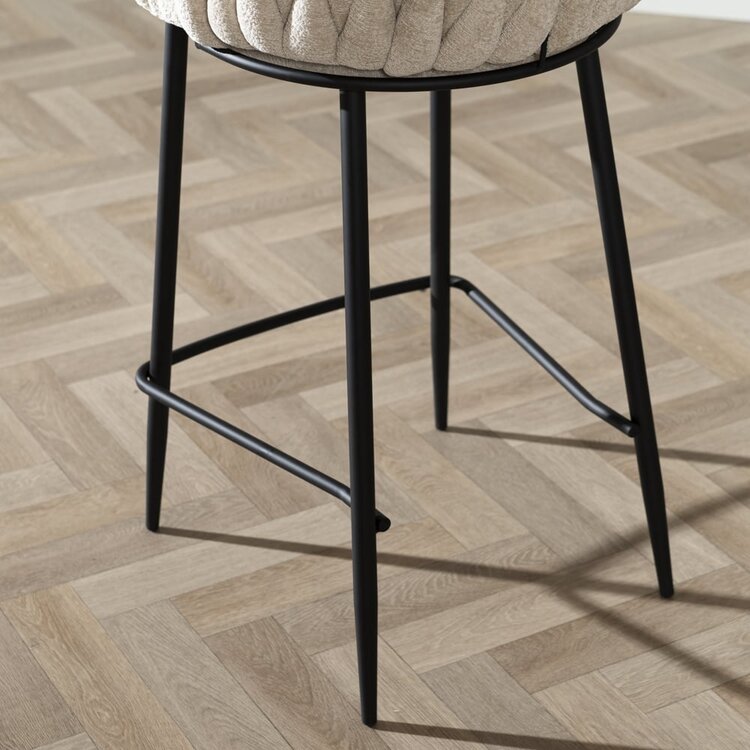 Tabouret de bar River chenille beige 75 cm