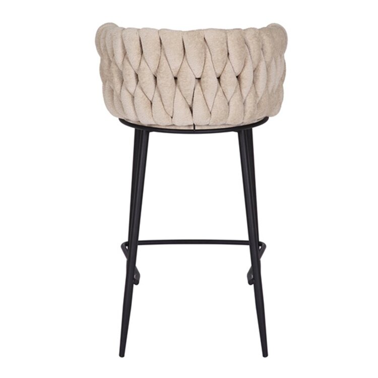 Tabouret de bar River chenille beige 75 cm
